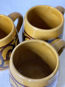 Set of 6 studio pottery mugs