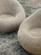 Load image into Gallery viewer, Circa 1950, pair of large wicker chairs in manner of isamu kenmochi