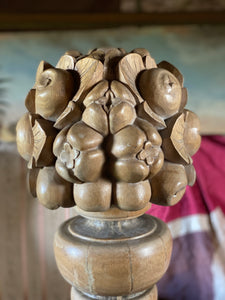 Hand carved oak fruit basket