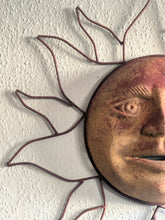Load image into Gallery viewer, Decorative metal sun wall hanging circa 1970s France