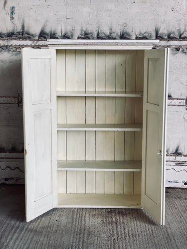 Painted Victorian school cupboard