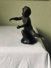 Load image into Gallery viewer, Circa 19th century bronze putti on ebonised base