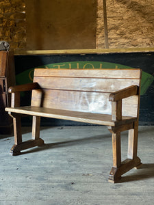 Antique pine church pew
