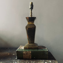 Load image into Gallery viewer, Brutalist inspired brass table lamp