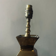 Load image into Gallery viewer, Brutalist inspired brass table lamp