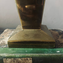 Load image into Gallery viewer, Brutalist inspired brass table lamp