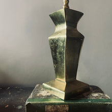 Load image into Gallery viewer, Brutalist inspired brass table lamp
